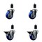 Service Caster 3.5'' Blue Poly Wheel Swivel 1-1/2'' Expanding Stem Caster Set 2 Brakes, 4PK SCC-EX20S3514-PPUB-BLUE-2-PLB-2-112 - alternate 1